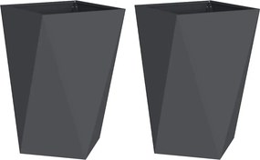 vidaXL Növénytartó 2 pcs Antracit 50 x 50 x 75 cm Acél