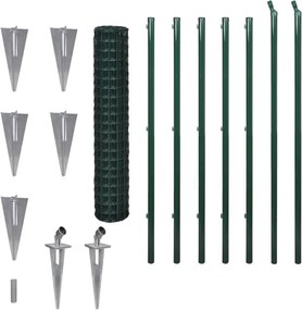 vidaXL Euro Fence zöld acélkerítés 10 x 1,7 m