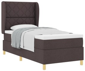 Boxspring Ágy Matrazzal - Sötétbarna, 90x200 cm, Szövet