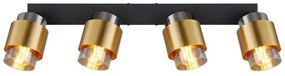 Globo 15560-4 - Spotlámpa MILLEY 4xE27/40W/230V fekete/réz