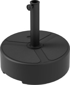 Outsunny tölthető HDPE napernyőtalp — kör állvány Ø38/Ø48 mm-hez, homok 20 kg vagy víz 18 kg, erkély/terasz/kert — fekete | Aosom