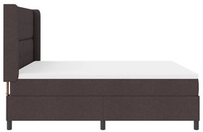 Boxspring Ágy Matraccal és LED világítással Sötétbarna 180x200 cm Szövet