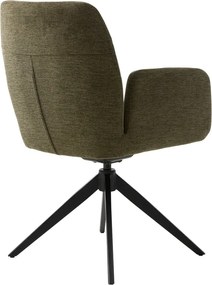 Zöld kárpitozott karfás étkezőfotel Roxana – Unique Furniture