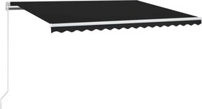 vidaXL antracitszürke kézzel kihúzható LED-es napellenző 400 x 350 cm