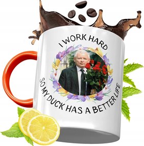 Narancssárga Bögre A Pis Elnökétől Jaroslaw Kaczynski fényképes nyomtatással