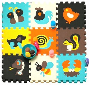 Hab puzzle játszószőnyeg színes 30 x 30 cm - EVA 9db