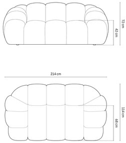 Világoszöld kanapé 214 cm Diana – Micadoni