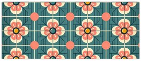 Kép - Retro virágminta (120x50 cm)