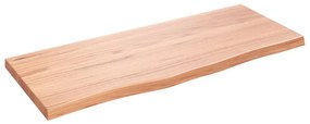 világosbarna kezelt tömör fa fürdőszobai pult 100x40x(2-4) cm