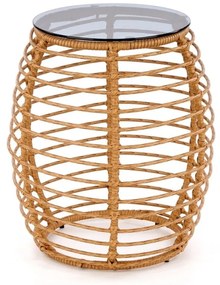 Barrel kerti asztal, rattan