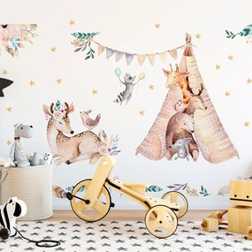 Rabbits Woodland gyerek falmatrica - Ambiance