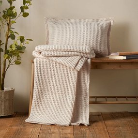 Bézs pamut takaró 150x200 cm Jaipur Chunky Waffle – Pineapple Elephant