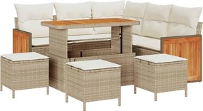 vidaXL Kerti Kanapé Szett párnával 9 pcs Beige és krém
