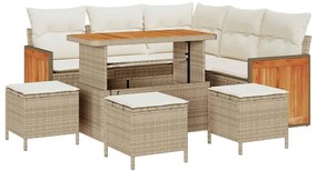 vidaXL Kerti Kanapé Szett párnával 9 pcs Beige és krém