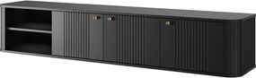 Vesper fali háromajtós TV-szekrény 187 cm - fekete arany fogantyúkkal