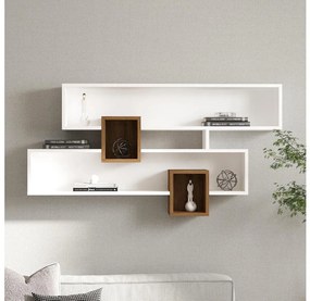 KAREN falipolc 120x72,2 cm fehér/dió