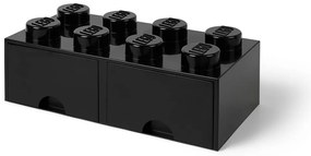 Négyszögeletes fekete tárolódoboz 2 fiókkal - LEGO®