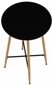 Bárasztal, fekete/tölgy, átmérő 60 cm, IMAM