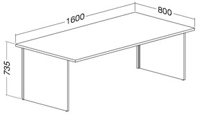 ProOffice A asztal 160 x 80 cm, cseresznye