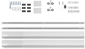 ezüst alumínium ötvözet tolóajtó fémszerelék készlet 183 cm