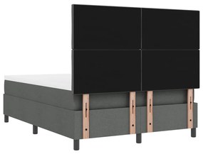 Rugós ágy, matraccal és LED világítással, sötétszürke, 160x200 cm szövet