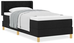 Boxspring Ágy Matraccal, fekete színben, 90 x 190 cm, szövet