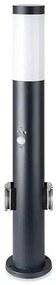 Kültéri érzékelős lámpa és 2 aljzat SCHUKO 1xE27/60W/230V IP44 60cm fekete