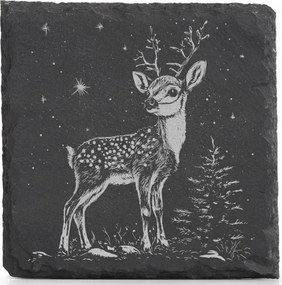 Kő alátét x4 dekoratív Szarvas 2 az erdőben