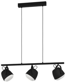 Eglo 390046 - Csillár zsinóron UPANEMA 3xE27/28W/230V fekete