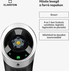 Klarstein Skyscraper Ice Smart, 4 az 1-ben, léghűtő és ventilátor, WiFi, 210m³/ó, távirányítóval
