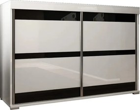 Tablet 5 140 Tolóajtós Komód 140cm, Fehér-Fekete