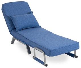 Ágyazható Fotel BART Kék Szövet Kárpittal.