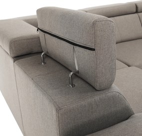 Ülőgarnitúra, szürkésbarna Taupe, jobbos kivitelezés, SEGORIA ROH U