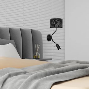 Fali lámpa SATINO 1xE27/40W + 1xGU10/MR11/7W fekete/szürke
