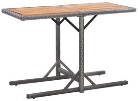 vidaXL antracitszürke polyrattan és tömör akácfa kerti asztal