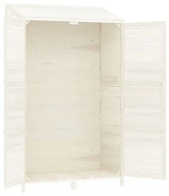 fehér tömör fenyőfa kerti fészer 102x52x174,5 cm