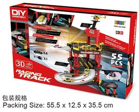 Nagy Dizájn Parkolóház Autó Parkoló 55 Darabos Szett 5 Járművel 62 X 55X 52 Cm