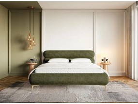 Franciaágy 180 cm Rirri 180B (ágyráccsal) (oliva + arany). 1099826