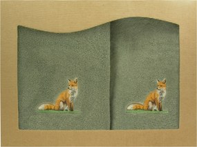 Vadász törölköző róka hímzéssel dobozban minőség