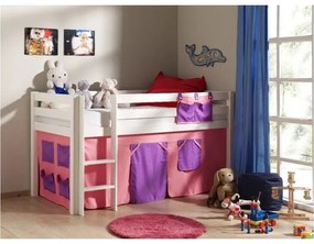 Fehér magasított borovi fenyő gyerekágy 90x200 cm PINO – Vipack