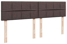 sötétbarna szövet ottomán ágy matraccal &amp; LED-ek 180x200cm