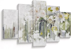Kép - Fehér virágok, vintage (150x105 cm)