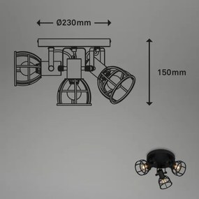 Briloner 2669-035 - Spotlámpa RETRO 3xE14/25W/230V