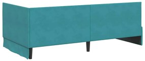 Sarokágy keret fejtámlával Türkiz 100 x 200 cm Bársony
