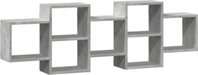 vidaXL betonszürke szerelt fa fali polc 129 x 18 x 42 cm