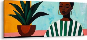 Kép - Nő virággal (120x50 cm)