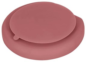 Téglavörös szilikon gyerek tányér 19x20,5 cm Dusky Pink – Kindsgut