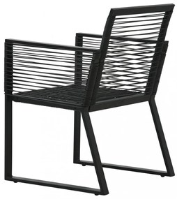 7 részes fekete PVC rattan kültéri étkezőgarnitúra