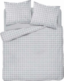 Szatén ágyneműhuzat 220x200 Szürke kockás Home Satin