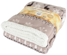 B.E.S. Petrovice Beránková takaró BuffaloHópelyhek szürke-fehér, 150 x 200 cm